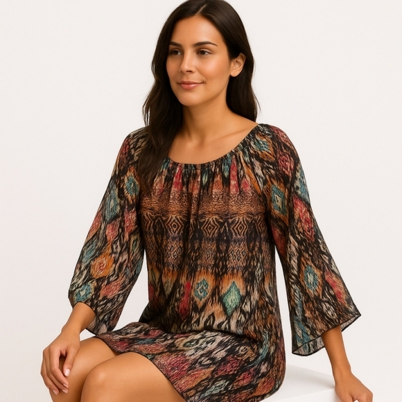 Colorful Patterned Boho Dress - Picture 7 of 7